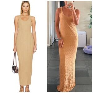 Show Me Your Mumu Emmy Tank Knitted Maxi Dress in Stone Tan